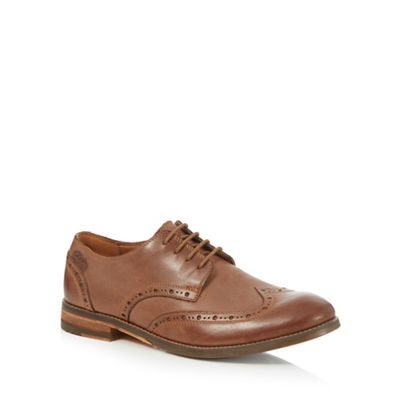 Clarks Big and tall tan leather 'exton' brogues